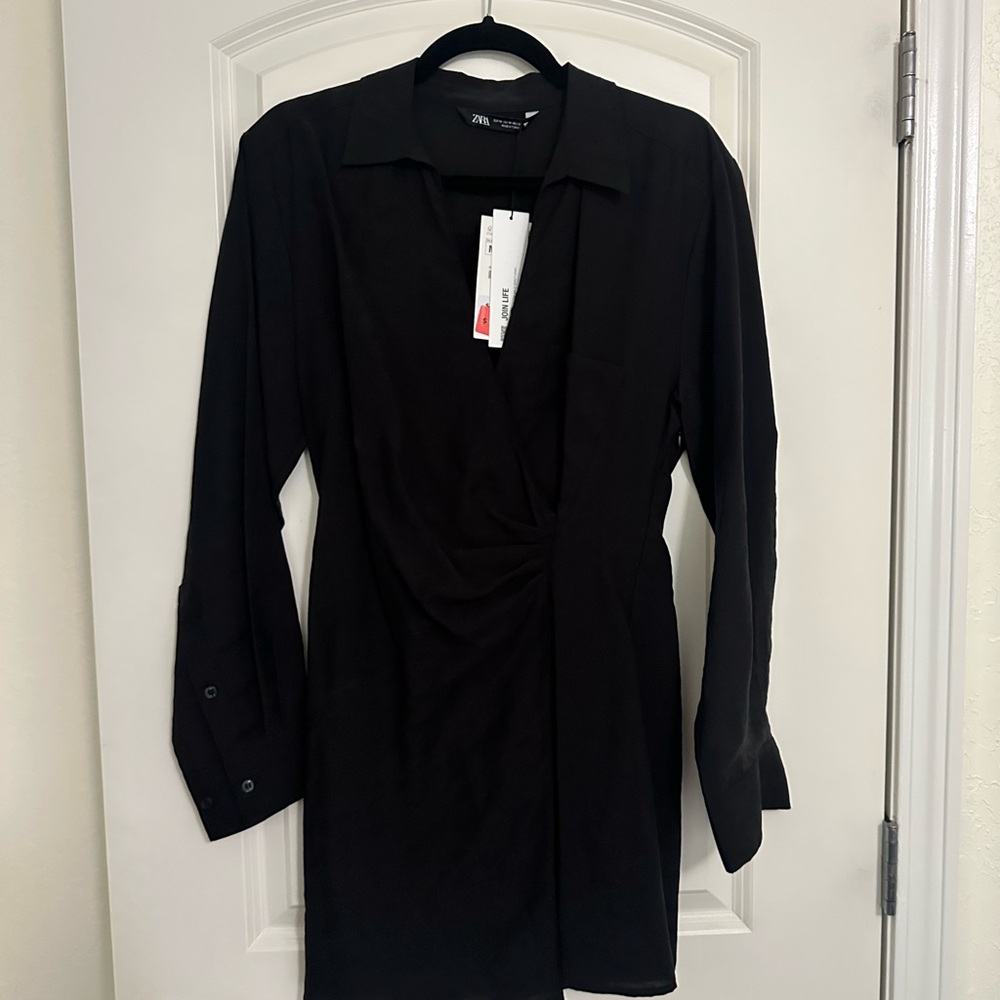 Zara Black Long Sleeve Dress
